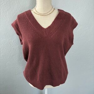 Marled Women's V-Neck Sweater - Deep Burgundy